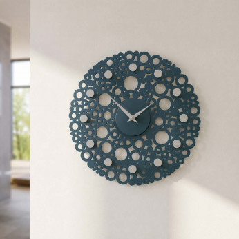 CalleaDesign Orologio da parete design moderno in legno con decoro a bolle Bollicine