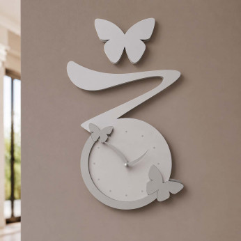 CalleaDesign Orologio da parete con farfalle in legno Farfalla