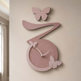 CalleaDesign Orologio da parete con farfalle volanti in legno Farfalla
