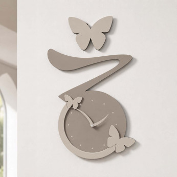 CalleaDesign Orologio da parete con farfalle in legno Farfalla
