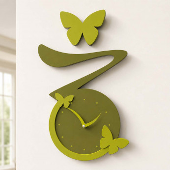 CalleaDesign Orologio da parete in legno dal design moderno con farfalle Farfalla