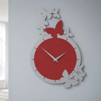 CalleaDesign Orologio da parete particolare con farfalle in legno Farfalle Danzanti