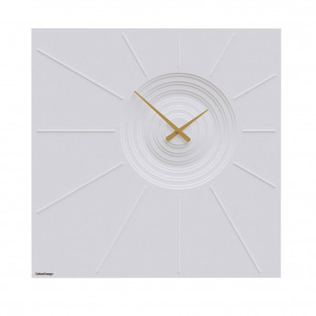 CalleaDesign Orologio da parete quadrato di design moderno in legno effetto tridimensionale Helios