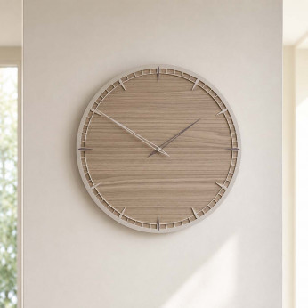 CalleaDesign Orologio da parete grande rotondo in legno dal design moderno ed elegante Eloise