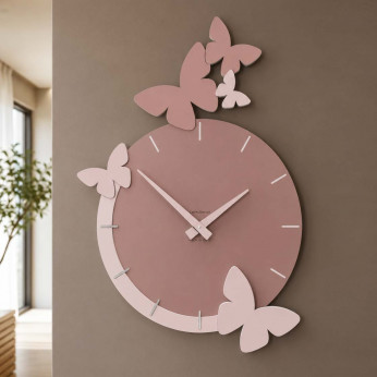 CalleaDesign Orologio da parete con farfalle volanti in legno Il volo delle farfalle