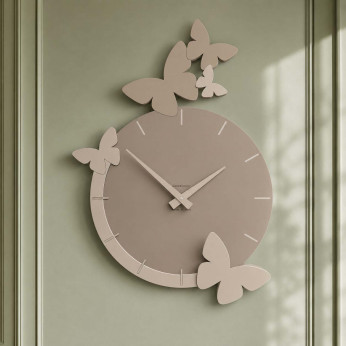 CalleaDesign Orologio da parete in legno con farfalle dal design moderno Il volo delle farfalle
