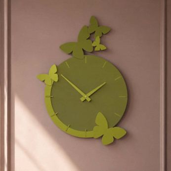 CalleaDesign Orologio da parete in legno con farfalle dal design moderno Il volo delle farfalle