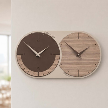CalleaDesign Orologio da parete in legno con fuso orario World Clock