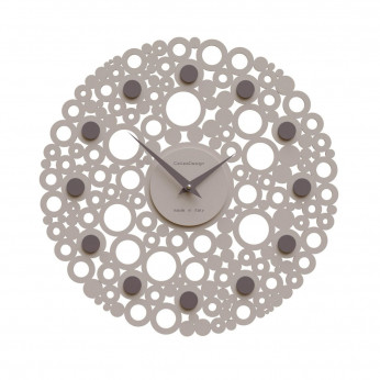 CalleaDesign Orologio da parete design moderno in legno con decoro a bolle Bollicine