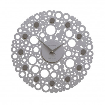 CalleaDesign Orologio da parete design moderno in legno con decoro a bolle Bollicine