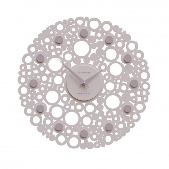 CalleaDesign Orologio da parete design moderno in legno con decoro a bolle Bollicine