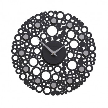CalleaDesign Orologio da parete design moderno in legno con decoro a bolle Bollicine