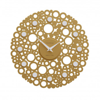 CalleaDesign Orologio da parete design moderno in legno con decoro a bolle Bollicine
