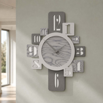 CalleaDesign Orologio da parete in legno per cucina o soggiorno di design moderno Onyx