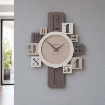 CalleaDesign Orologio da parete in legno per cucina o soggiorno di design moderno Onyx
