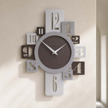 CalleaDesign Orologio da parete in legno per cucina o soggiorno di design moderno Onyx