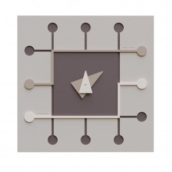 CalleaDesign Orologio da parete moderno quadrato in legno con lancette in metallo MicroCHIP