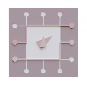 CalleaDesign Orologio da parete moderno quadrato in legno con lancette in metallo MicroCHIP