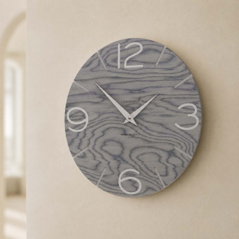 CalleaDesign Orologio da parete in legno rotondo dal design moderno Smile