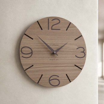 CalleaDesign Orologio da parete in legno rotondo dal design moderno Smile