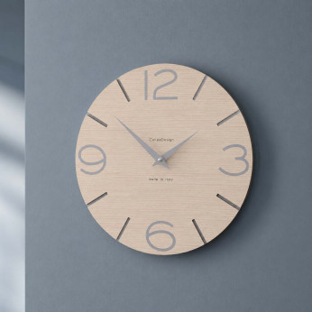 CalleaDesign Orologio da parete in legno rotondo dal design moderno Smile