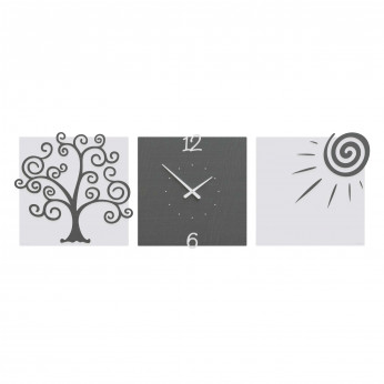 CalleaDesign Orologio da parete moderno con tre pannelli in legno Albero della Vita