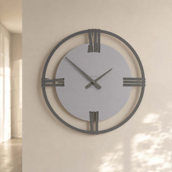 CalleaDesign Orologio da parete moderno grande in legno con numeri romani Sirio