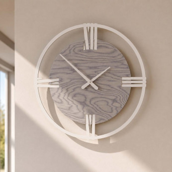 CalleaDesign Orologio da parete moderno grande in legno con numeri romani Sirio