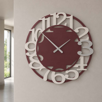CalleaDesign Orologio da parete moderno in legno con numeri decorativi e lancette in metallo Viktor