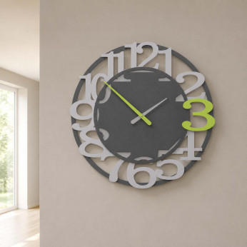 CalleaDesign Orologio da parete moderno in legno con numeri decorativi e lancette in metallo Viktor