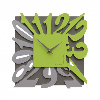 CalleaDesign Orologio da parete moderno in legno quadrato con numeri design particolare Dalilah