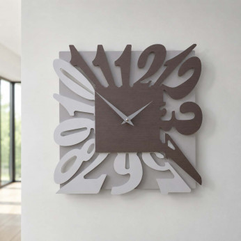 CalleaDesign Orologio da parete moderno in legno quadrato con numeri design particolare Dalilah