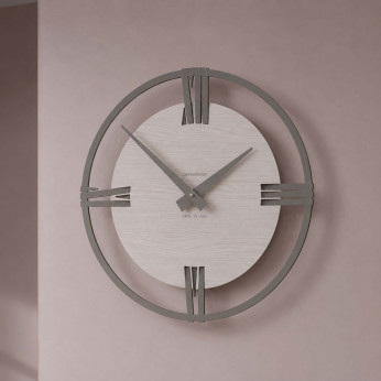 CalleaDesign Orologio da parete moderno piccolo in legno con numeri romani Sirio