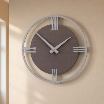 CalleaDesign Orologio da parete moderno piccolo in legno con numeri romani Sirio