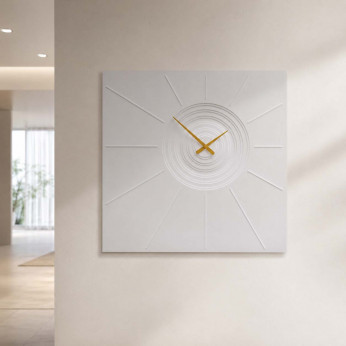 CalleaDesign Orologio da parete quadrato di design moderno in legno effetto tridimensionale Helios