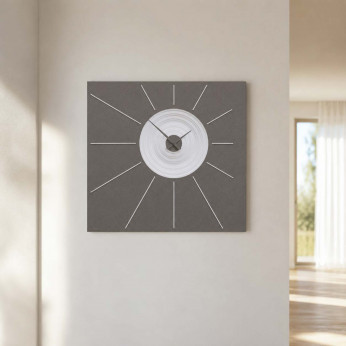 CalleaDesign Orologio da parete quadrato di design moderno in legno effetto tridimensionale Helios