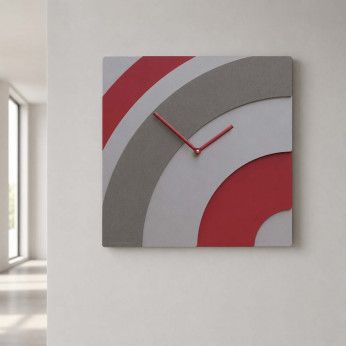 CalleaDesign Orologio da parete quadrato in legno con design moderno e lancette in metallo Waves