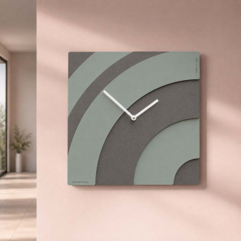 CalleaDesign Orologio da parete quadrato in legno con design moderno e lancette in metallo Waves