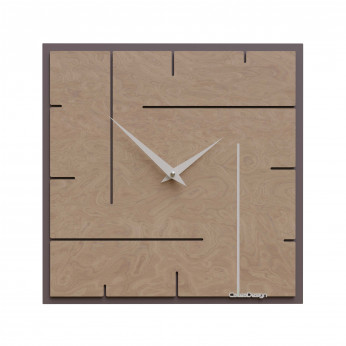 CalleaDesign Orologio da parete quadrato in legno dal design moderno ed elegante Grid
