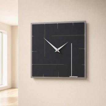CalleaDesign Orologio da parete quadrato in legno dal design moderno ed elegante Grid