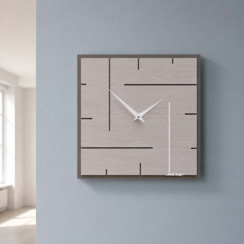 CalleaDesign Orologio da parete quadrato in legno dal design moderno ed elegante Grid