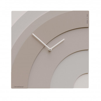 CalleaDesign Orologio da parete quadrato in legno con design moderno e lancette in metallo Waves