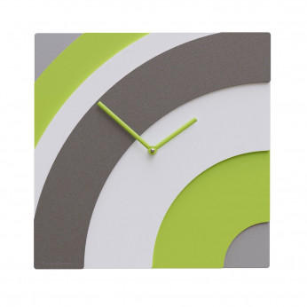 CalleaDesign Orologio da parete quadrato in legno con design moderno e lancette in metallo Waves
