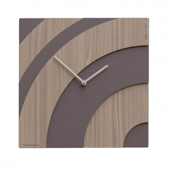 CalleaDesign Orologio da parete quadrato in legno con design moderno e lancette in metallo Waves