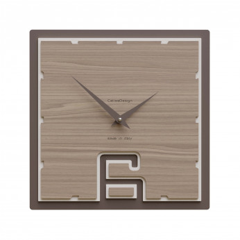 CalleaDesign Orologio da parete quadrato in legno dal design moderno Soffio
