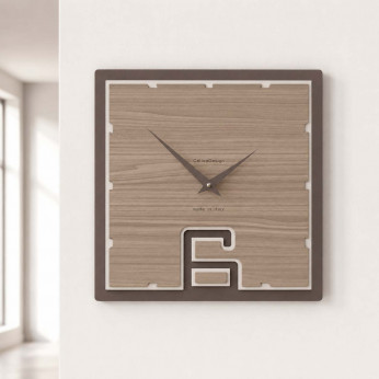 CalleaDesign Orologio da parete quadrato in legno dal design moderno Soffio
