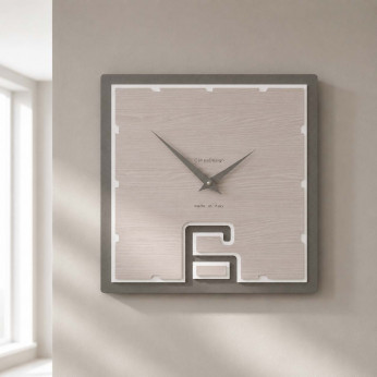 CalleaDesign Orologio da parete quadrato in legno dal design moderno Soffio