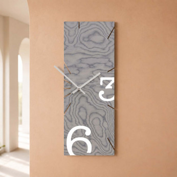 CalleaDesign Orologio da parete rettangolare verticale in legno dal design moderno Greg
