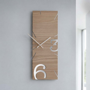 CalleaDesign Orologio da parete rettangolare verticale in legno dal design moderno Greg