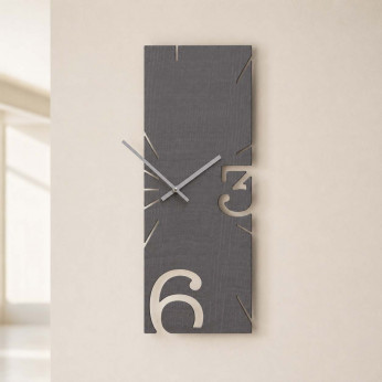 CalleaDesign Orologio da parete rettangolare verticale in legno dal design moderno Greg
